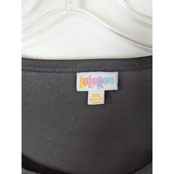 LuLaRoe Julia T-shirt Dress Size 3XL Black Floral Stretch NEW - Picture 5 of 9